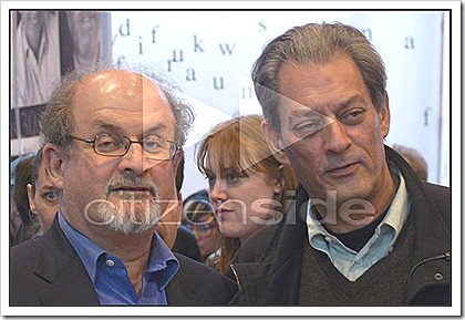 salman rushdie and paul auster at the paris bookfair